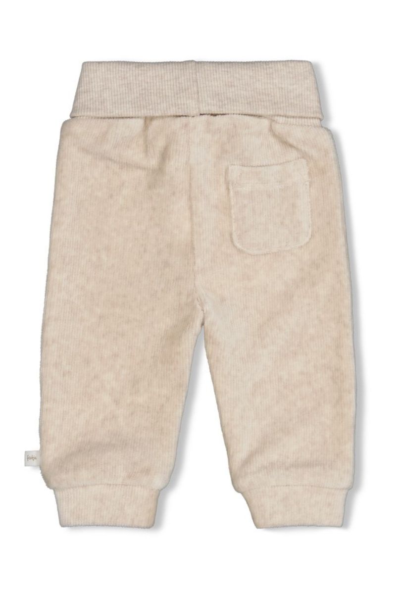 The Cuddle Company Feetje Broek Velours Rib, taupe melange
